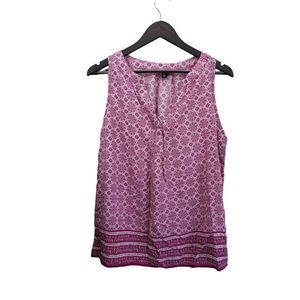 Willi Smith Geometric Print V-Neck Sleeveless Flowy Top size XL